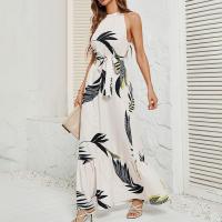 Vestido Largo Sin Mangas Para Mujer Estilo Oficina Lady Verano 2024 Nuevo Moda Impresión Cuello Redondo Ropa Feminina - details 7