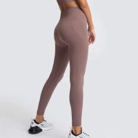 Leggings De Yoga Sin Costuras Para Mujer Levantador De Glúteos Deportivos De Fitness Y Gimnasio Pantalones De Running Terciopelo De Nylon De Cintura Elástica - details 15