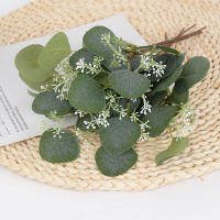 5pcs Ramas De Eucalipto Artificiales Verdes Para Decoración De Boda Casa DIY Coronas Navideñas Regalos Plantas Falsas Para Exhibición Y Uso En El Hogar - details 6