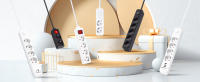 EXTRASTAR Regleta Alargador con 2/3/4/5/6 Enchufes e Interruptor,  para el hogar, Oficina y Viajes, 16A, 250V, 3680W, Blanco - details 1