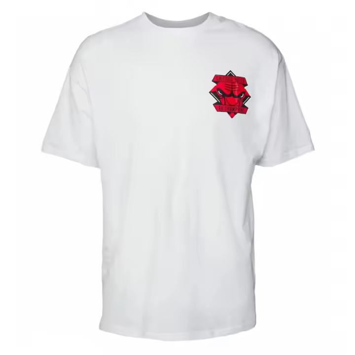 Camiseta "NBA Championship Bulls Back Print Logo" New Era , Oversized en Blanco - 1