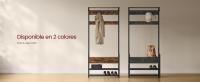 VASAGLE Perchero Recibidor, Mueble de Entrada con 10 Ganchos Extraíbles, 2 Cajones, Banco Zapatero, Diseño Separable, 30 x 80,4 x 181,6 cm, Marrón Rústico y Negro Tinta/Gris Carbón y Negro - details 1