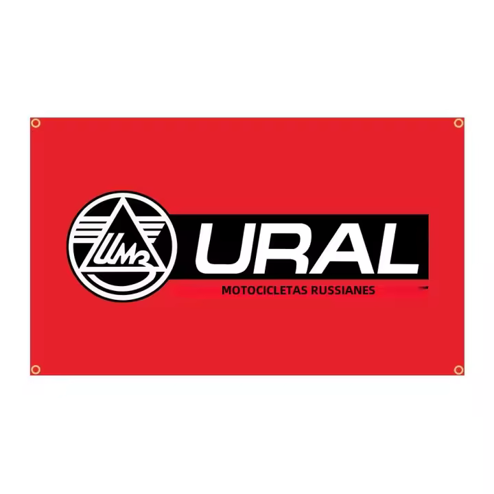Bandeera De Moto De Carreras Ural 90x150 Cm Poliéster Impreso Decoración Para Garage O Exterior Tapiz De Bandera - 1