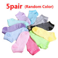 Calcetines Cortos De Algodón Para Mujer 5 Pares Color Sólido Cómodos Casual Primavera Verano Otoño Talla Unica Paquete De 5 - details 1