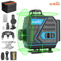 GZG 4 X 360 Láser Nivel Automático Profesional 16 Líneas 4D Pantalla LCD Herramienta De Piso De Azulejos Verde - details 0