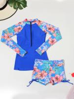 Bañador de manga larga para mujer, conjunto de Tankini deportivo para surfear, ropa de playa, trajes de baño de dos piezas para piscina - details 4