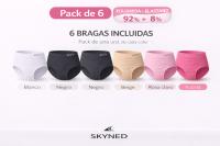 Pack 6 Bragas Mujer Sin Costuras Invisibles · Ropa Interior Microfibra Tallas Grandes STV · Lencería Seamless Corte Láser - details 1