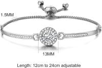 Pulsera DE LA Amistad con Halo bañada en plata, elegant y pulsera de Diamantes, versión Cora de la pulsera de Novia con incostumbres de Diamantes - details 3
