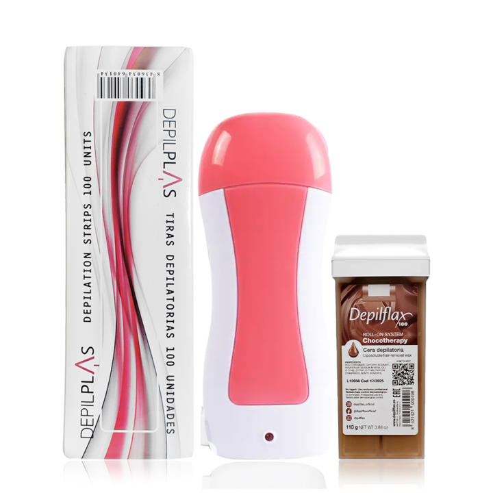 BIT Juego de Depilación, Set de Calentador de Cera Roll On para Depilación de Mujeres y Niñas, Kit de Máquina de Rollos Depilatorios, Bandas Depilatorias, Contains Cera, para las Pierna, Axilas, Y Todo El Cuerpo, Para Todo Type de Piel
