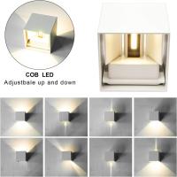 12W luz de pared interior/exterior, regulable IP65 impermeable LED lámpara de pared arriba abajo lámpara 3000K blanco cálido apliques de pared para sala de estar dormitorio camino 2 unidades (blanco) - details 1