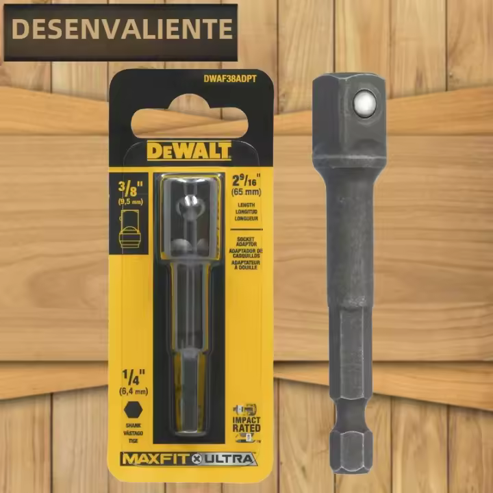 Adaptador De Destornillador Impacto DEWALT DWAF38ADPT 3/8In 9,5MM Accesorios Para Herramientas Eléctricas Conversion Impact Rated - 1