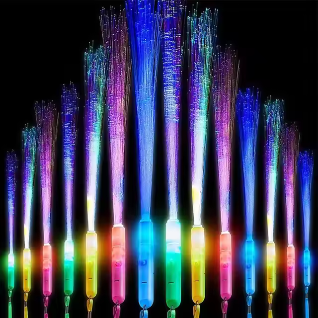 Lote De 12-48Pcs Lámparas De Fibra Colorida Con LED Para Fiestas Nocturnas Accesorios De Regalo De Cumpleaños Navidad Boda - 1