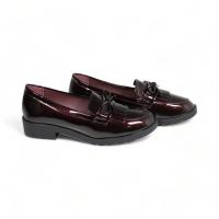 Hluna Mocasines con tacón bajo efecto CHAROL  Negro Rojo Vino y blanco - Detalle de LAZO - Elegancia - Mocasines planos Zapatos planos efecto Charol - 5301 - details 11