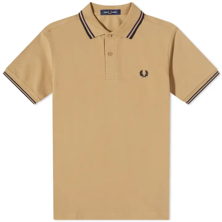 Fred Perry Slim Fit Twin Tipped Polo Warm Stone / French Navy / Navy - 1