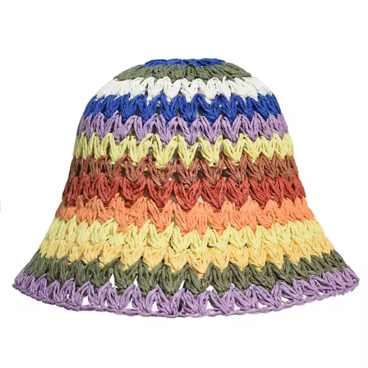 Sombrero De Paja Plegable Para Mujer Protección UV Sombrero De Playa Y Viaje Al Aire Libre Sombrero De Pescador Con Alas Anchas Estilo Panama Gorra De Baño - 1
