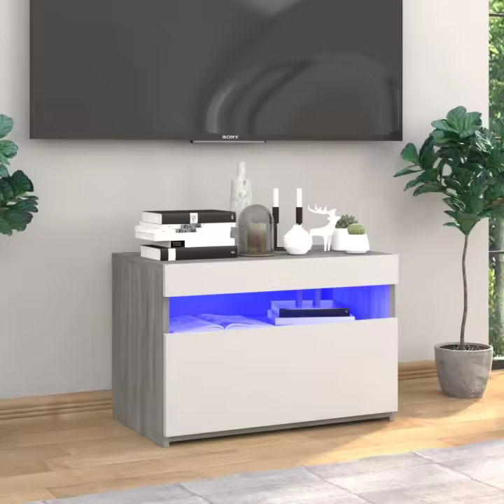 vidaXL Mueble de TV con luces LED gris Sonoma 60x35x40 cm - 1