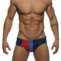 Nuevos Briefs De Natación Para Hombres Sexy Buzo De Playa Corto De Baño Con Pouch Bajo Y Estampado Geométrico Poliéster Spandex - details 1