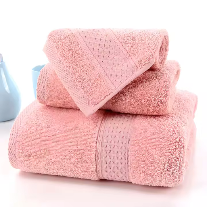 Juego de toallas de Algodón de lujo para el hogar, Set de 3 piezas, Ultra suave, highly absorbente, incluye 1 toalla de baño, 1 toalla de mano, 1 paño - 1