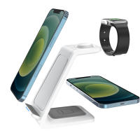 Cargador inalámbrico, base de carga plegable 3 en 1 para iPhone 16/15/14/13/12/Plus/Pro Max, estación de carga para Apple Watch Ultra-2, cargador inalámbrico rápido para AirPods 4/Pro/3/2 - Blanco - details 1