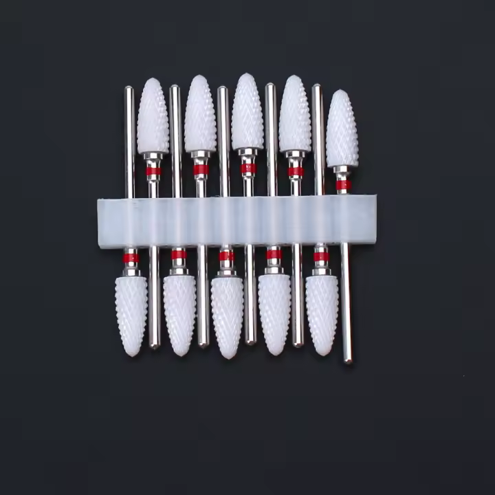 Juego De 10 Piezas De Brocas De Uñas Cerámicas Para Manicura Y Pedicura Herramientas De Arte De Uñas Compatible Con Máquinas Eléctricas Para Eliminar Cutículas Y Polvo De Uñas - 1