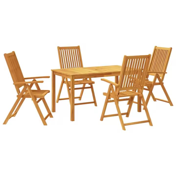 vidaXL Juego de comedor de jardín 5 piezas madera maciza de acacia - 1