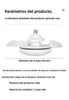 Ventilador De Techo LED 2 En 1 Con Control Remoto Base E27 Convertible Función Timer Dimmable Para Sala De Estar Dormitorio - details 14