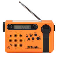 Radio Portátil HanRongDa Con Luz LED Y Generador De Manivela Solar Energía Solar Batería De 2000mAh Alarma SOS Para Emergencias Exteriores - details 9