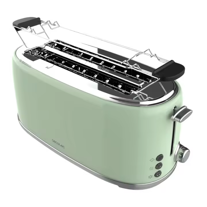 Tostadora 2 ranuras para 4 tostadas Cecotec Toast&Taste 1600 Retro Double Green - 1