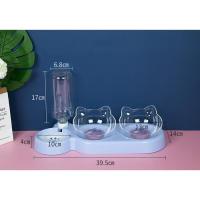 Comedero Doble para Gatos, dispensador automático de Comida y Agua 3 en 1, inclinable 15 °. - details 1