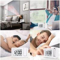Reloj De Alarma Digital Proyectable Recargable LED USB Para Oficina Y Dormitorio Estilo Moderno Con Calendario Para Mesita De Noche - details 2