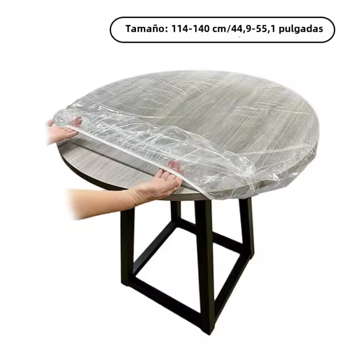 Mantel Redondo Ajustable De PVC Impermeable Y Resistente Al Agua Protector De Mesa Para El Hogar - 1