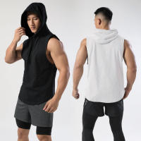 Top De Entrenamiento De Baloncesto Para Hombres Verano 2024 Sin Mangas Con Capucha Secado Rápido Estilo Deportivo Top Fitness Manga Larga Color Sólido - details 7