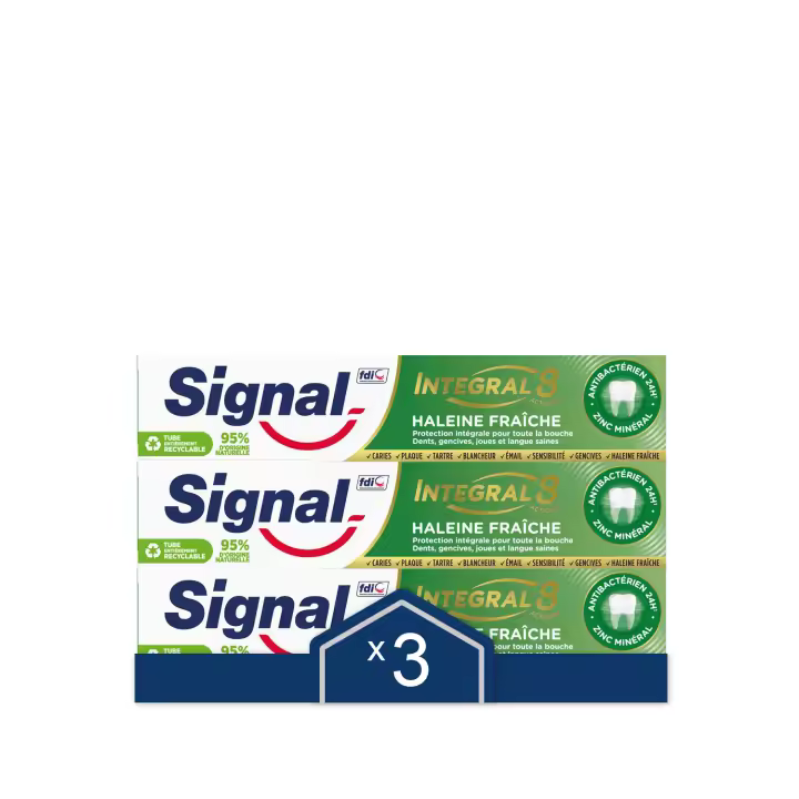 Signal Pasta de Dientes Integral 8. Frescor integral combate el mal aliento y la placa bacteriana 75ml - Pack de 3 - 1