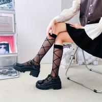 Calcetines De Pierna Media Para Mujer Transparentes Y Respirables Calcetines De Nylon Delgados Y Ligeros En Colores Negro Y Blanco - details 4