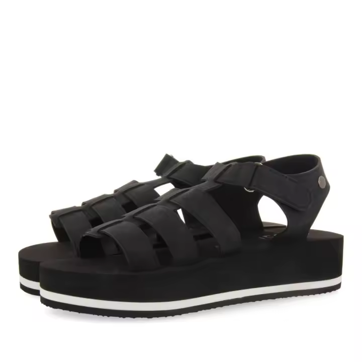 Gioseppo Sandalias Negras Deportivas con Plataforma Estilo Cangrejera para Mujer - 1