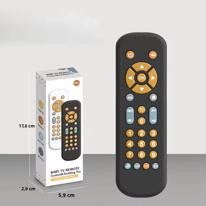Juguete Educativo Para Bebés Control Remoto De TV Con Cubierta De Silicona Suave Música Y Luz Aprendizaje Temprano Para Niños - 1