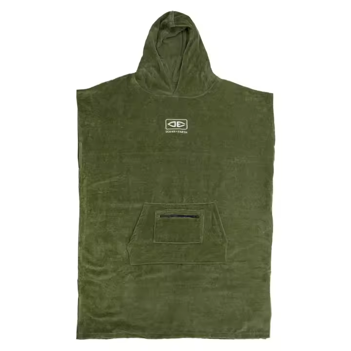 Ocean & Earth Poncho Corp Hooded Verde Adulto - 1