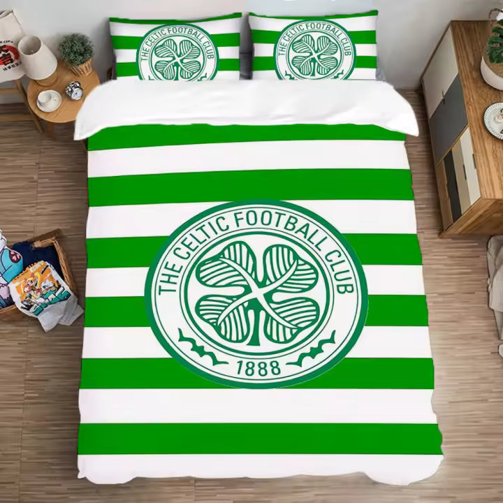 Juego De Edredón Y Fundas Para Almohada Celtics-FC Deportivo Para Adultos Niño Y Niña Decoración De Dormitorio Tamaño US EU AU Material Poliéster/Celulosa - 1