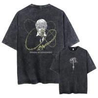 Camiseta Hip Hop Retro Lavada Streetwear Anime Hunter X Hunter Impresión 100% Algodón Unisex Camiseta Masculina Tops Tees Y2K - details 2