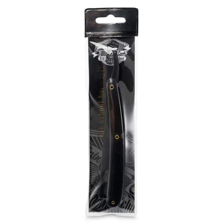 NAVAJA NEGRA MANGO DE PLASTICO (marca: Barber Line) - 1