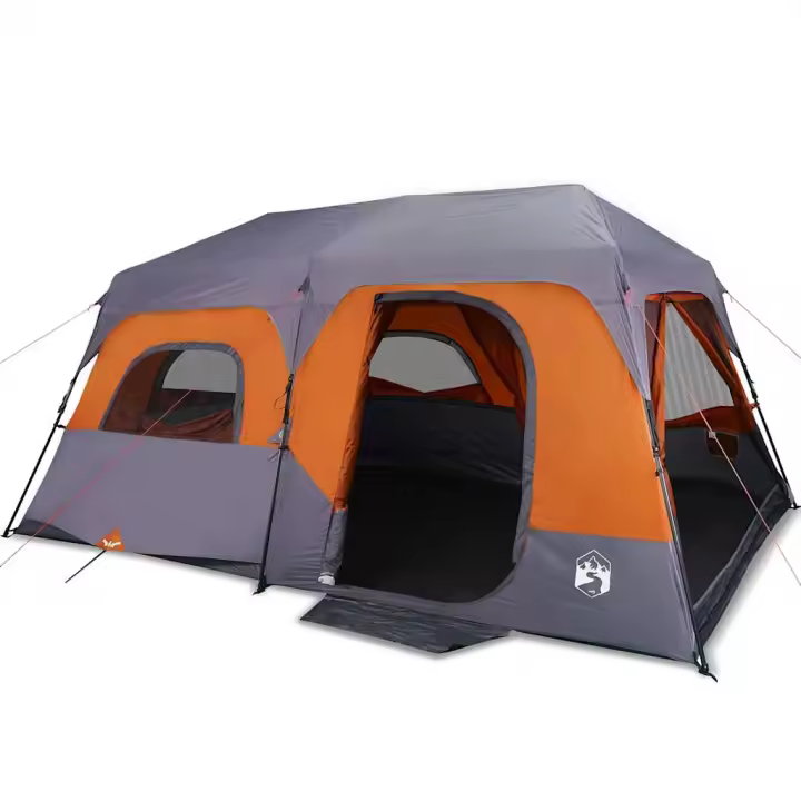 vidaXL Tienda familiar 9 personas impermeable apertura rápida gris - 1
