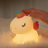 Lámpara Nocturna De Silicona Unicornio Para Niños Luz LED Recargable Por USB Decoración De Habitación Animales De Peluche Regalo Para Niños - details 17