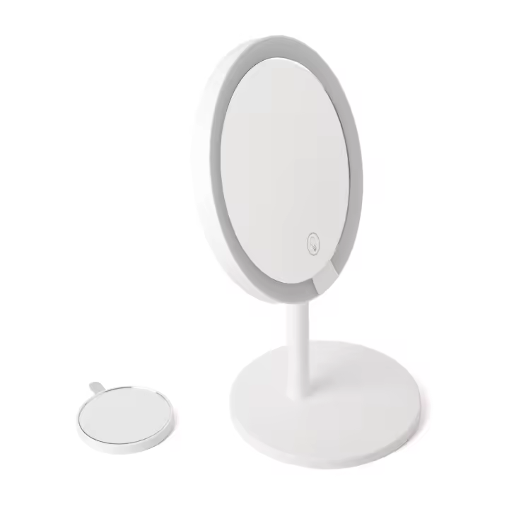 Espejo de Maquillaje LED Portátil con Base Estable | 3 Velocidades, Ángulo Ajustable, Reflejo Perfecto y Alimentación por USB/Batería de Litio | Ideal para Viajes, Hogar y Uso Diario - 1