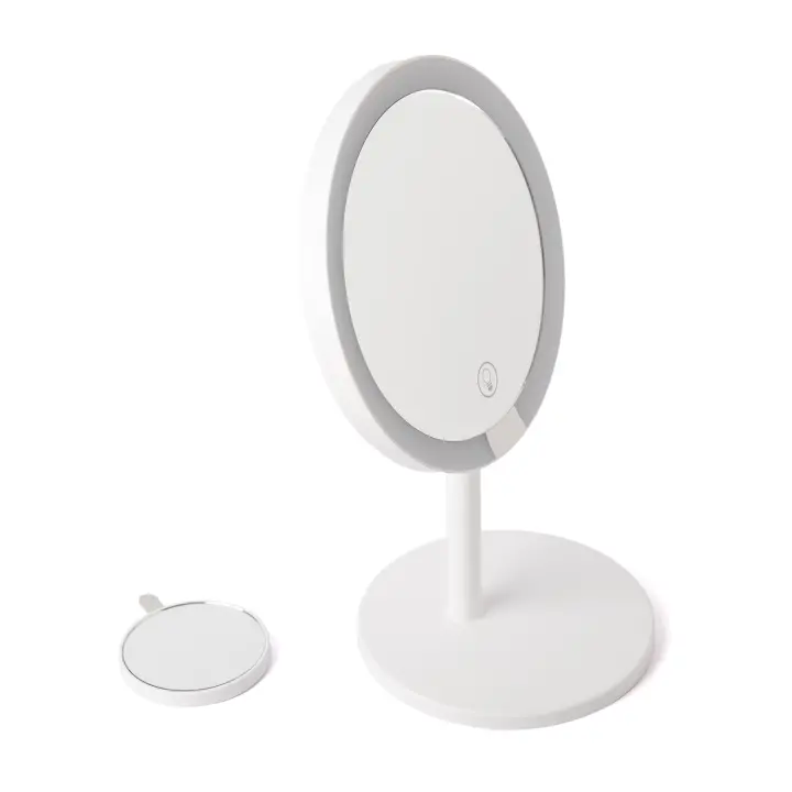 Espejo de Maquillaje LED Portátil con Base Estable | 3 Velocidades, Ángulo Ajustable, Reflejo Perfecto y Alimentación por USB/Batería de Litio | Ideal para Viajes, Hogar y Uso Diario - 1