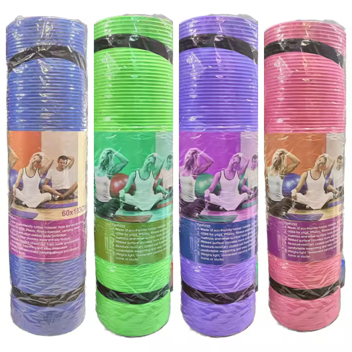 ESTERILLA YOGA/EJERCICIO/CAMPING/PLAYA/PILATES  MULTI COLOR ANTIDESLIZANTE ACCESORIO GIMNASIO 60X130CM - 1