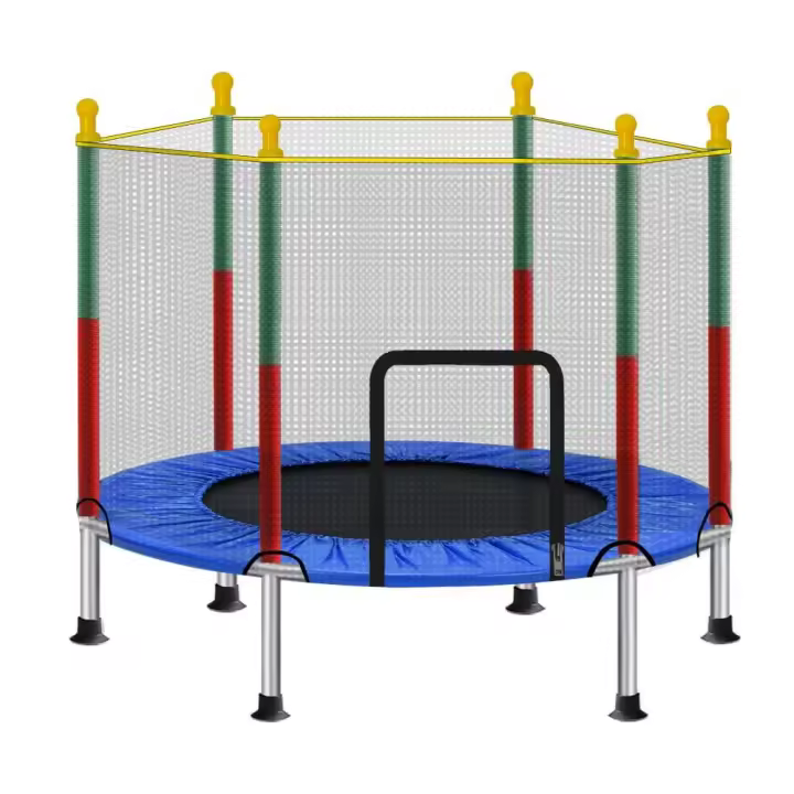 ALLINLIFE Trampolín portátil para niños de 140 cm / 160 cm,Cama elástica - trampolín 6FT, 8FT ideal para regalo de Navidad, espuma anticolisión para saltar y actividades de trampolín interior en trampolín interior para 4-15 años - 1