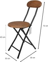 STARLEY-Silla Plegable y Ligera - Taburete de Metal con Madera - Ideal para Cocina, Jardín, Salón y Terraza Bar - 30x73 CM - details 1