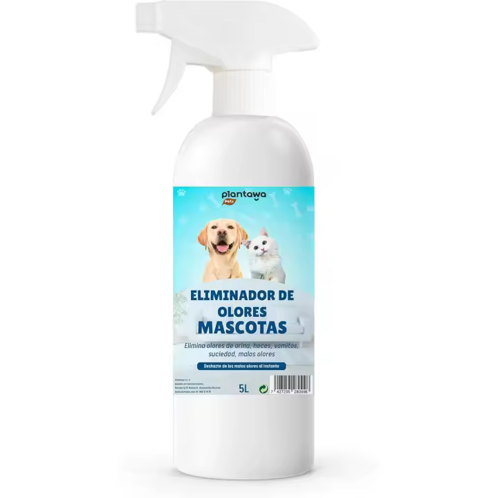 Plantawa Eliminador de Olores Mascotas al Instante 1l. Neutralizador Enzimatico Olores Orina Heces Vómitos. Interior y Exterior. Patio Jardin. Anti olor orines Perros Gatos. Detergente enzimatico perros. - 1