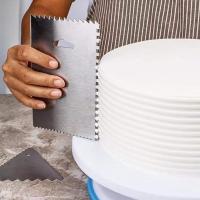 4 piezas de acero inoxidable doblado pastelería espatulascon, 6 piezas pastel raspador, conjunto de herramientas de decoración de pasteles, para pasteles, magdalenas y glaseadas - details 2