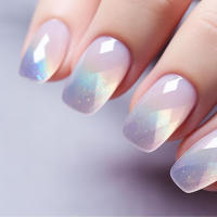 Kit De Uñas Postizas De Presión Para Mujeres Y Niñas 24 Piezas Juego De Uñas Postizas Cortas Cuadradas Con Diseño De Flores Geométricas Y Brillo Moda Oficina - details 44
